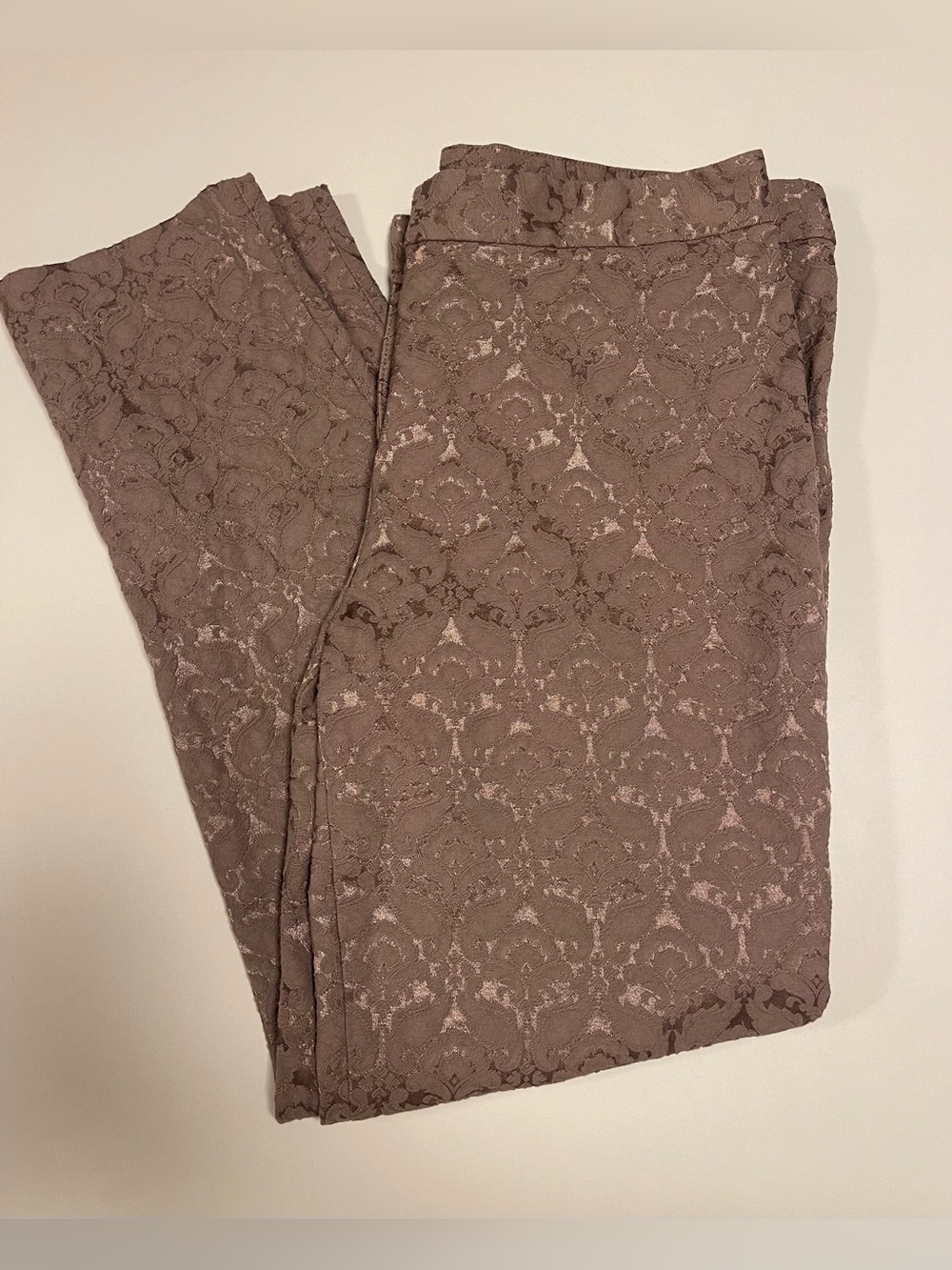Women's Lace-Pattern Taupe Pants